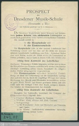 Prospect der Dresdener Musik-Schule