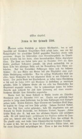 Elftes Capitel. Arnim in der Heimath 1806