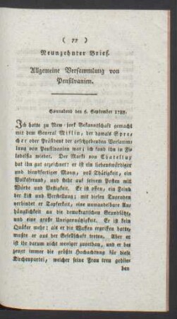 [Neunzehnter Brief. - Zwei und zwanzigster Brief.]