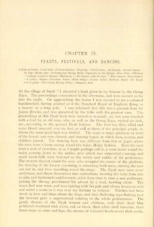 Chapter IX. Feasts, festivals, and dancing