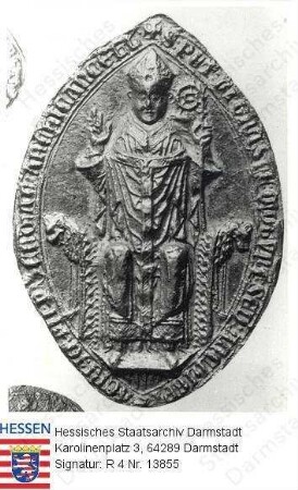 Mainz, Dom / Siegelbild mit Porträt von Erzbischof Peter v. Aspelt (1306-1320)