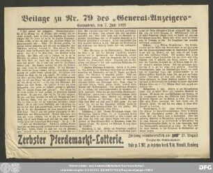 General-Anzeiger für Kemberg, Bad Schmiedeberg und Umgegend, Beilage zu Nr. 79 des „General-Anzeigers“ Sonnabend, den 7. Juli 1928