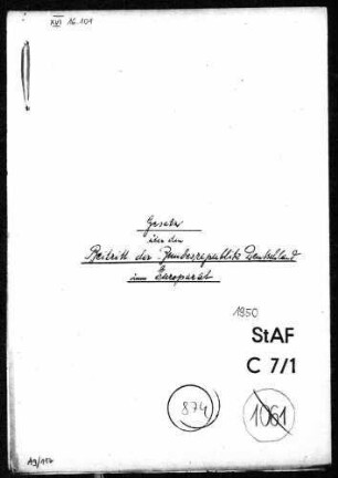 Gesetz über den Beitritt der Bundesrepublik Deutschland zum Europarat