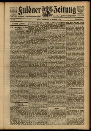 Erste Ausgabe vom Samstag, den 10. November 1906.