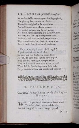 To Philomela. Occasioned by her Poem on the death of her Husband