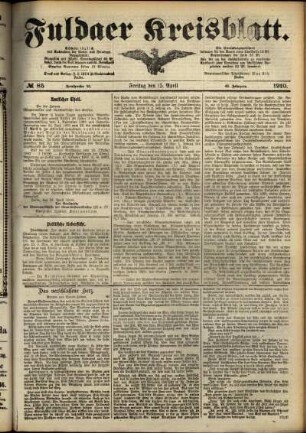 Ausgabe vom Freitag, den 15. April 1910.