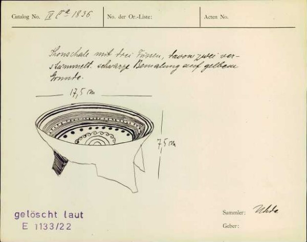 Dreifüßige Tonschale