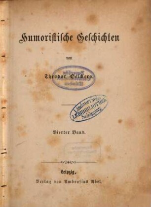 Humoristische Geschichten von Theodor Oelckers, 4