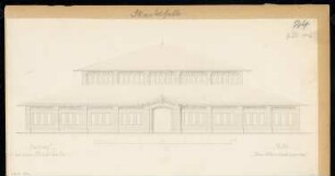 Markthalle Monatskonkurrenz Juli 1846: Aufriss einer Hauptansicht; Maßstabsleiste
