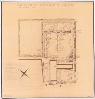 Garten am Postgebäude, Perleberg: Lageplan mit Gartenplan 1:200