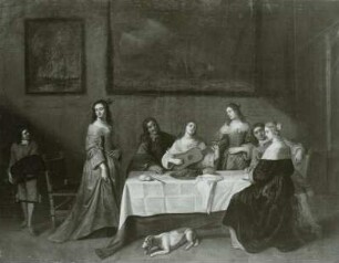 Musikalische Unterhaltung : Haarlemer Schule: Musikalische Unterhaltung. Ölmalerei. Dresden: Gemäldegalerie Alte Meister (Pillnitz) S 547
