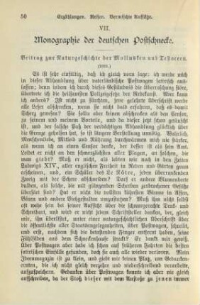 VII. Monographie der deutschen Postschnecke. Beitrag zur Naturgeschichte der Mollusken und Testaceen (1821.)