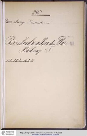 No. 19 Gemarkung Heusenstamm, Flur III, Abteilung F