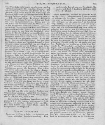 Michaelis, A.: Die Protokolle der hohen deutschen Bundes-Versammlung. Eine publizistische Betrachtung. Erlangen: Palm & Enke 1829