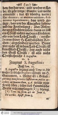 Zeugnus S. Augustini: Auß Tom. 10.