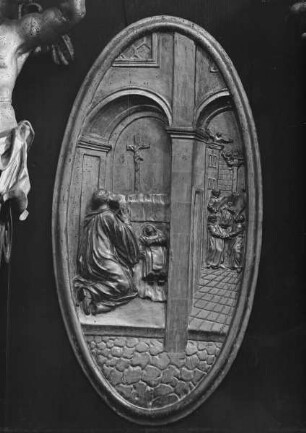 Medaillon mit Szene aus dem Leben des heiligen Benedikt