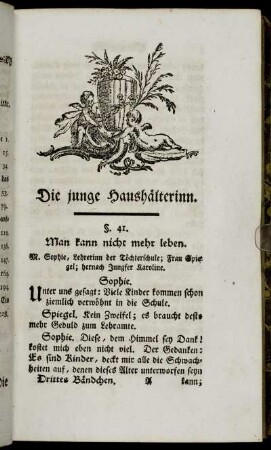§. 41. Man kann nicht mehr leben.