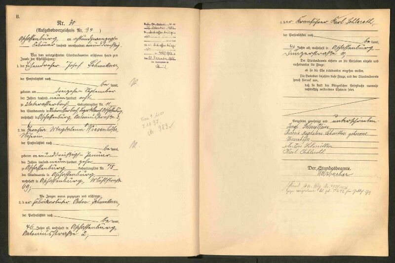 Standesamtsbuch der Stadt Aschaffenburg: Eheschließungen 252/1930 - 130/1931