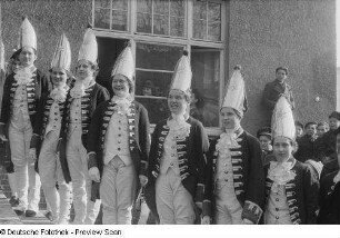 Die Prinzengarde einer Karnevalsfeier in Markkleeberg