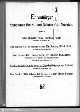 Ehrenbürger der königlichen Haupt- und residenzstadt Dresden