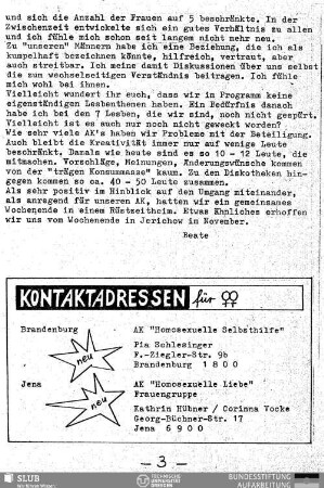 Kontaktadressen für Frauen