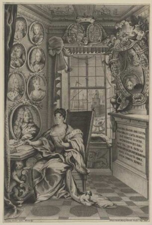 Gruppenbildnis der Theresia Kunigunde, Kurfürstin von Bayern, des Maximilian Emmanuel Elector, der Maria Anna Primogenita, des Carolus Albert. Pr. El., des Philippus Mauritius, des Ferdinandus Maria, des Clemens Augustus und des Ioannes Theodorus
