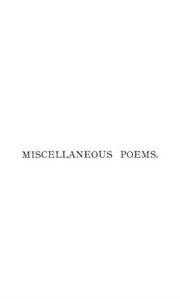 Miscellaneous Poems.