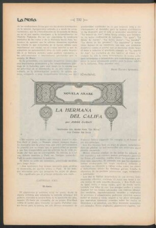 La hermana del califa : Novela árabe