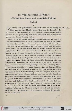 IV. Vielheit und Einheit (Vielheitliche Einheit und einheitliche Einheit)