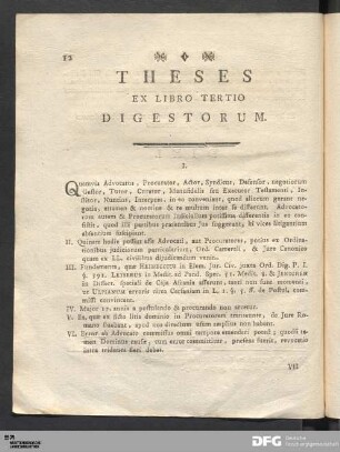Theses Ex Libro Tertio Digestorum.