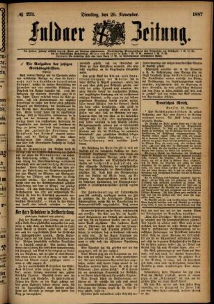 Ausgabe vom Dienstag, den 29. November 1887.