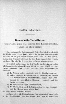 Dritter Abschnitt. Gesundheits-Verhältnisse