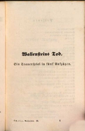 Wallenstein : ein dramatisches Gedicht. 2, Wallensteins Tod