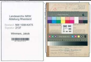 Entnazifizierung Jakob Wimmers , geb. 03.04.1921 (Angestellter)