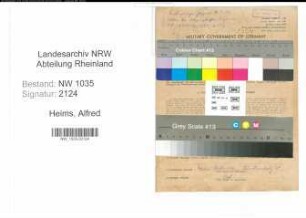 Entnazifizierung Alfred Heims , geb. 24.01.1895 ()