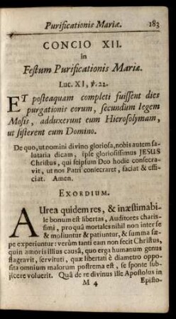 Concio XII. in Festum Purificationis Mariae.