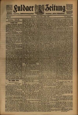 Erste Ausgabe vom Montag, den 01. Juni 1908.