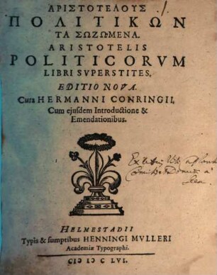 Aristotelus Politikōn Ta Sōzōmena : = Aristotelis Politicorvm Libri Svperstites