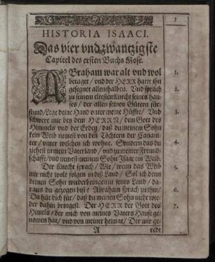 Das vier und zwantzigste Capitel des ersten Buchs Mose.