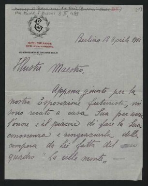 Brief an Ferruccio Busoni : 12.04.1912