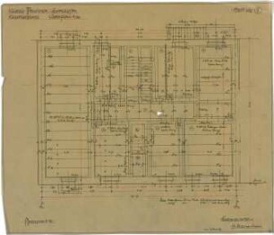 Billing, Hermann; Karlsruhe, Gerwigstr. 35; Haus Wilhelm Pfrommer - Kellergeschoss (Werkplan)