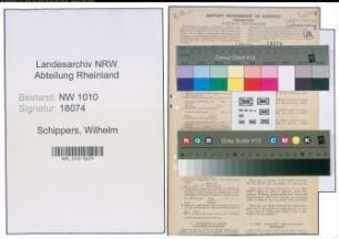 Entnazifizierung Wilhelm Schippers , geb. 27.01.1893 (Weber)