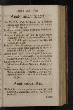 Anatomica Theatra.