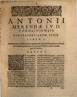 Controversiae iuris Antonii Merendae controversiarum iuris libri sex