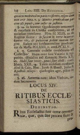 Locus XIV. De Ritibus Ecclesiasticis.