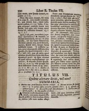 Titulus VIII. Quibus alienare liceat, vel non ?