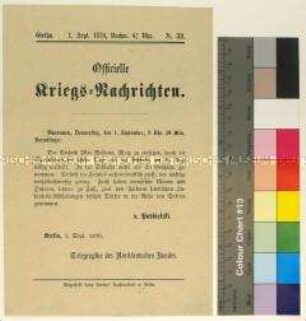 Kriegsdepesche des Norddeutschen Bundes über die Kriegsereignisse vom 30. August bis 1. September 1870 bei Metz und Sedan