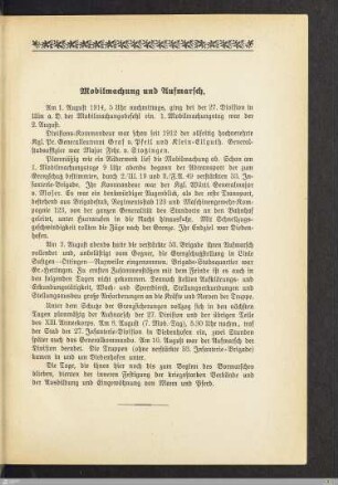 Mobilmachung und Aufmarsch