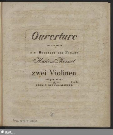 Ouverture aus der Oper Die Hochzeit des Figaro
