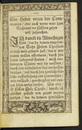Ein Gebet unter der Communion ... zusprechen.